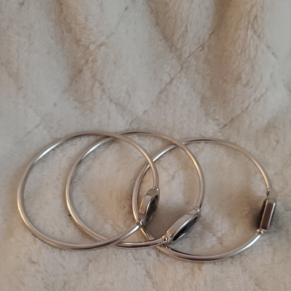 Kendra Scott Silver Natalia Silver Tone Bracelet Set/3